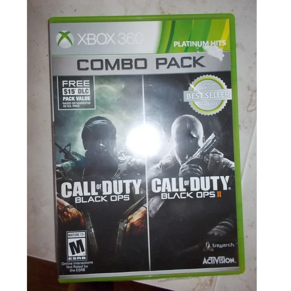 Call of Duty Black Ops 1 & 2 Combo Pack Xbox 360 Platinum Hits Activision FPS